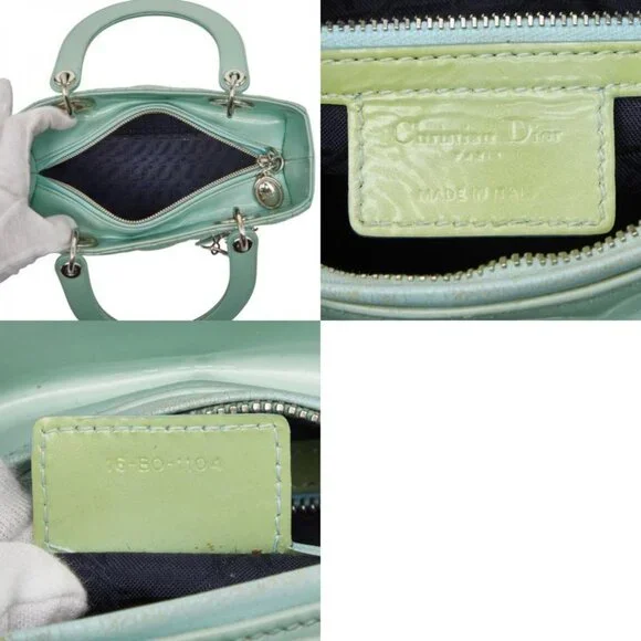 Dior Cannage 2-Way Shoulder Bag Mint Green - Picture 10 of 10